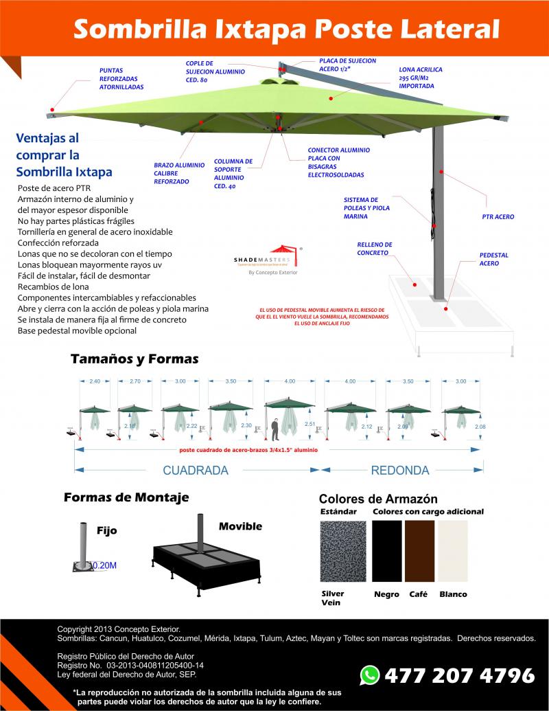 Ficha tecnica Sombrilla Ixtapa Concepto Exterior