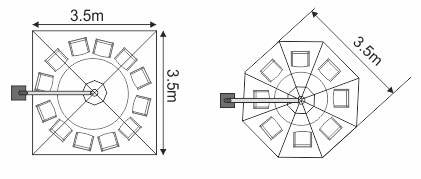 Layout sombrilla Cancun 3.5x3.5m y 3.5m octagonal