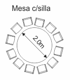 Mesa de 2m diametro