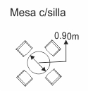 Mesa de 0.90m diametro