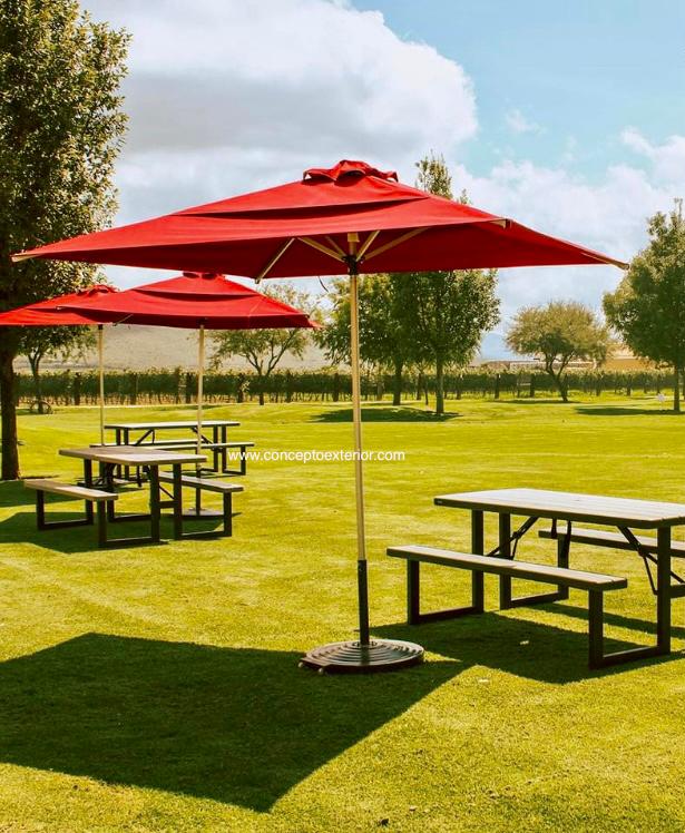 Sombrilla Mayan 2.4x2.4m doble ventila