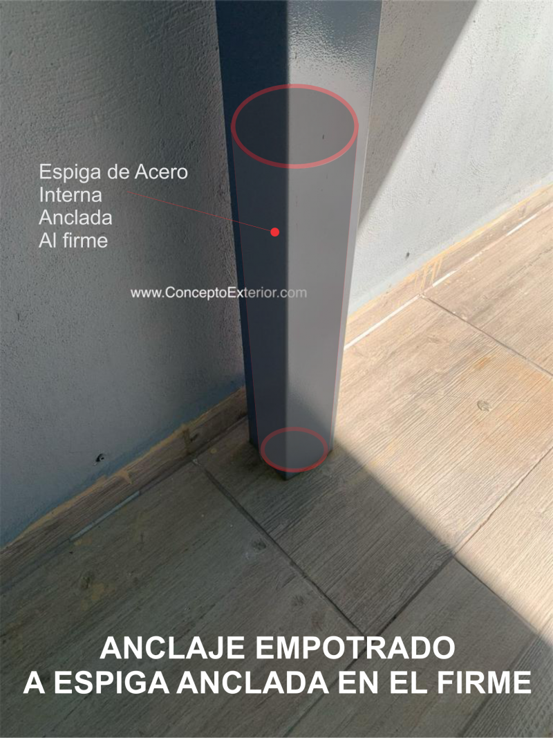 Anclaje Fijo Empotrable Sombrilla Ixtapa Concepto Exterior
