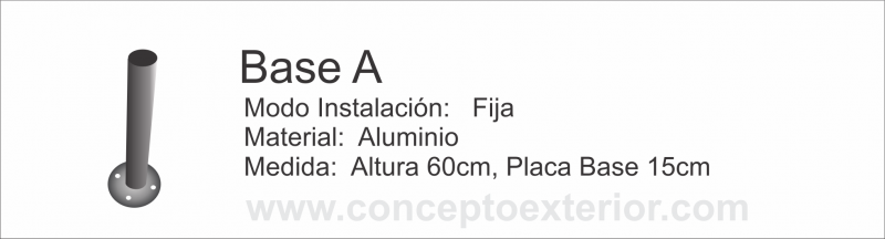 Base A anclaje fijo