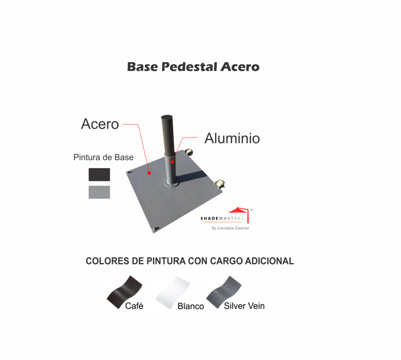 Pedestal acero con llantas para sombrilla Concepto Exterior