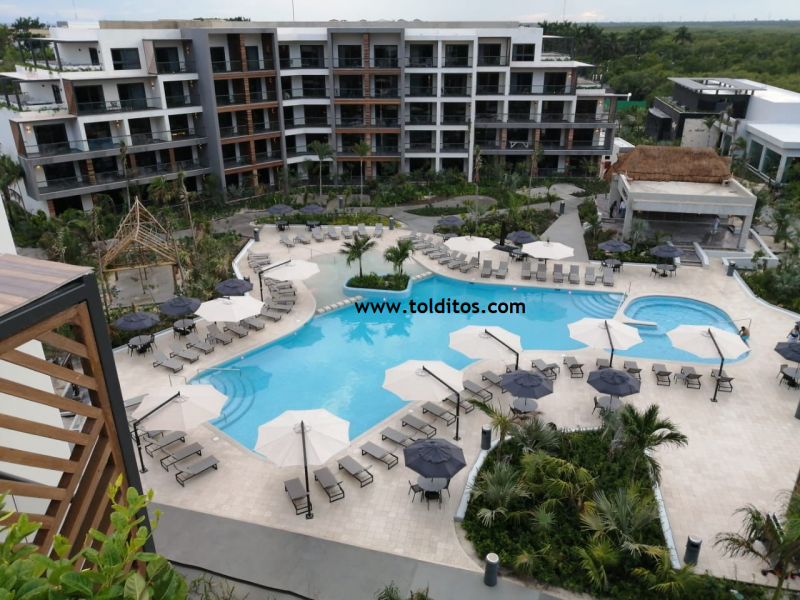 sombrilla cancun 4m octagonal lona R117