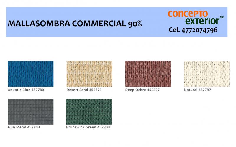 carta colores malla sombra commercial 90 concepto exterior