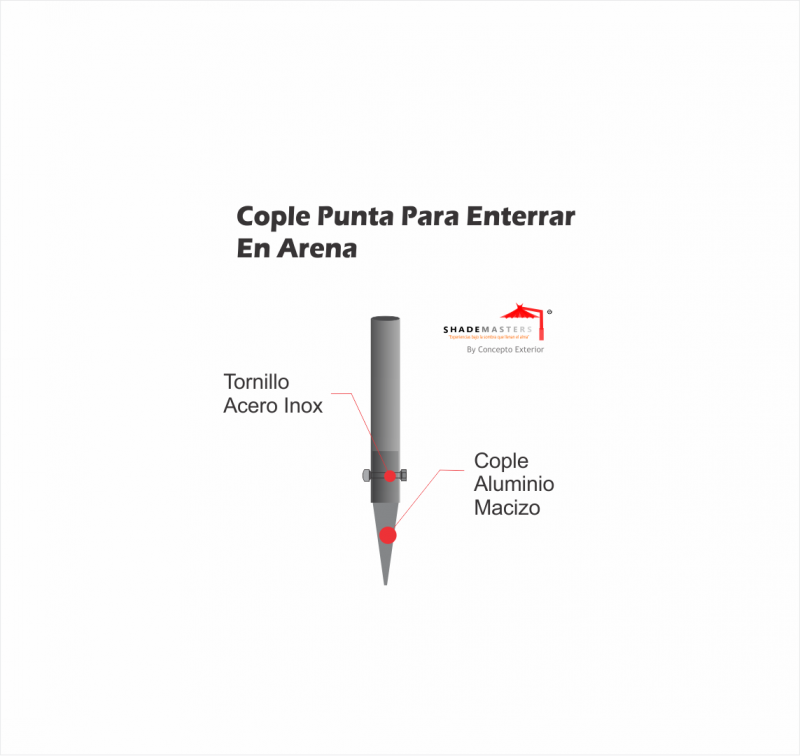 Sombrilla con Cople de punta para enterrar en la arena