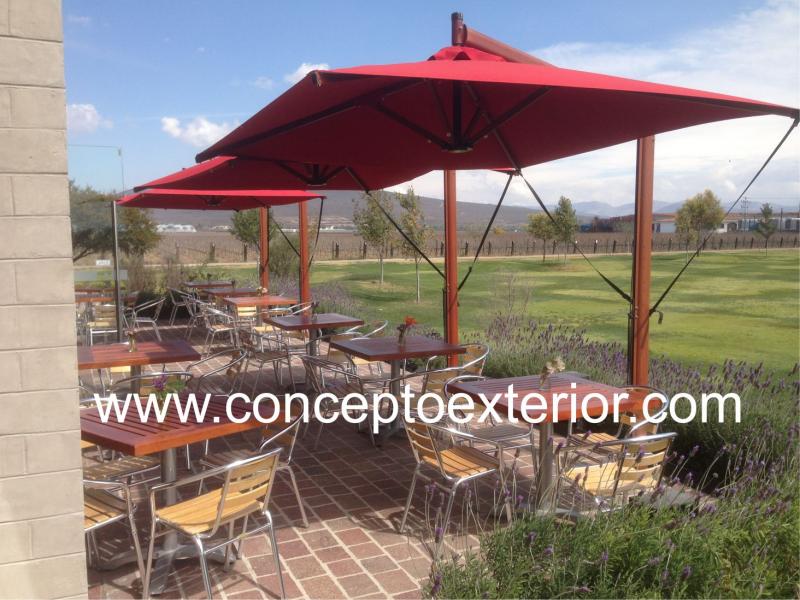 Sombrilla Cozumel simulacion madera