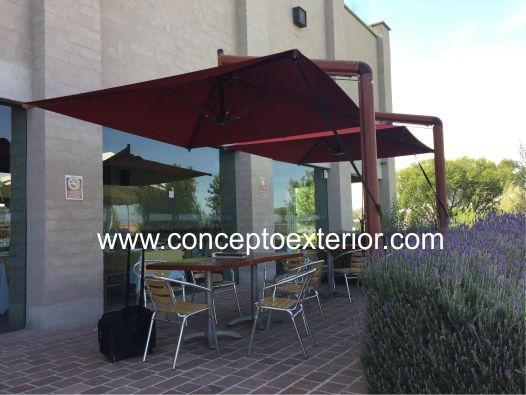 Sombrilla Cozumel simulacion madera
