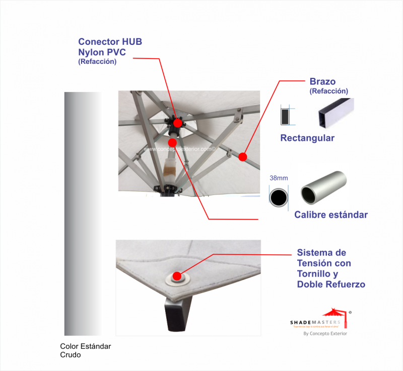 detalle armazon sombrilla Toltec Concepto Exterior
