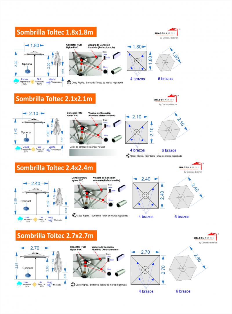 Medidas Sombrilla Toltec Concepto Exterior