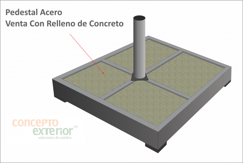 pedestal con relleno concreto