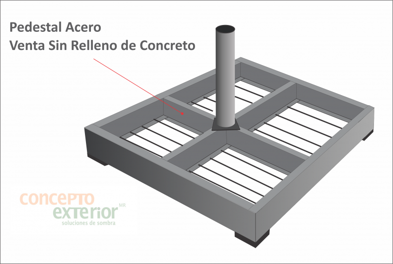 pedestal acero sin relleno de concreto