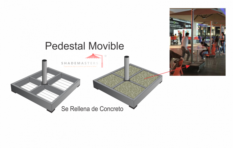 Base Pedestal Movible Acero Para Rellenar Con Concreto