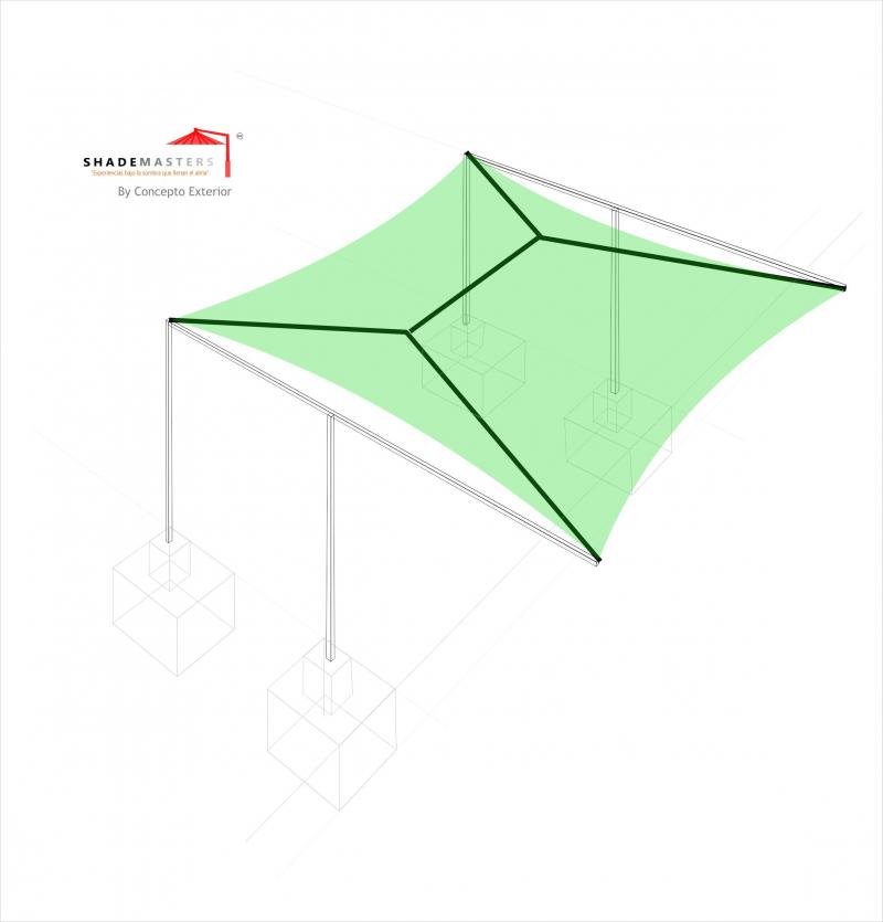 Estructura Para Cochera Malla Sombra Concepto Exterior