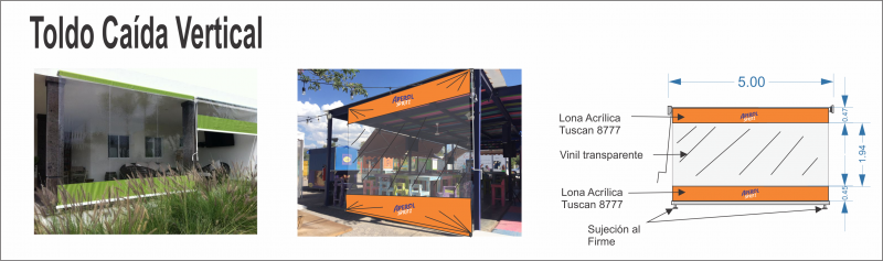 Toldo Aperol Caida Vertical